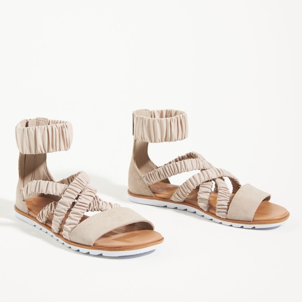 Sorel Ella II Ankle-Strap Taupe Sandals | 7.5